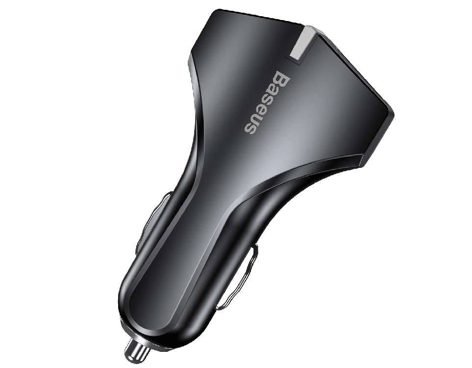 АЗП Baseus Rocket Dual USB 3A QC 3.0 Fast Charge Black