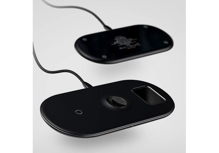 Бездротовий ЗП Baseus Smart 3in1 Wireless Charger For Phone+Watch+Pods（18W MAX）Black