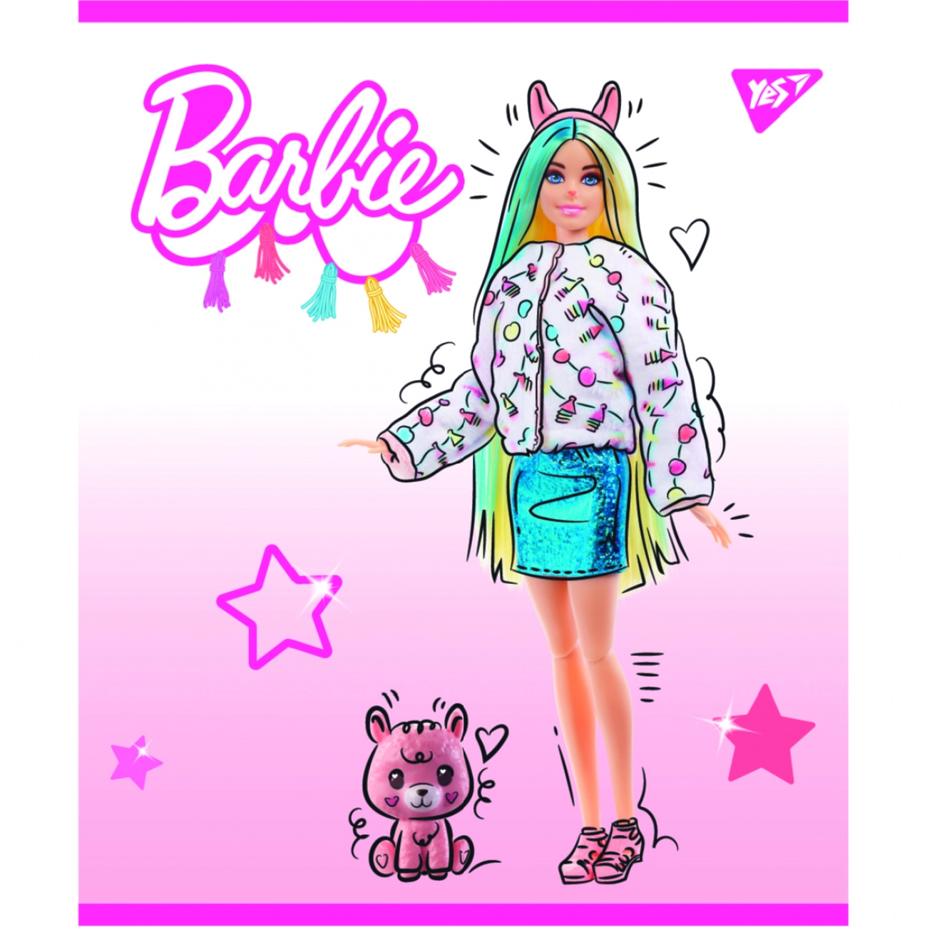 Зошит учнівський 18 аркушів клітинка Yes Преміум Barbie 766813