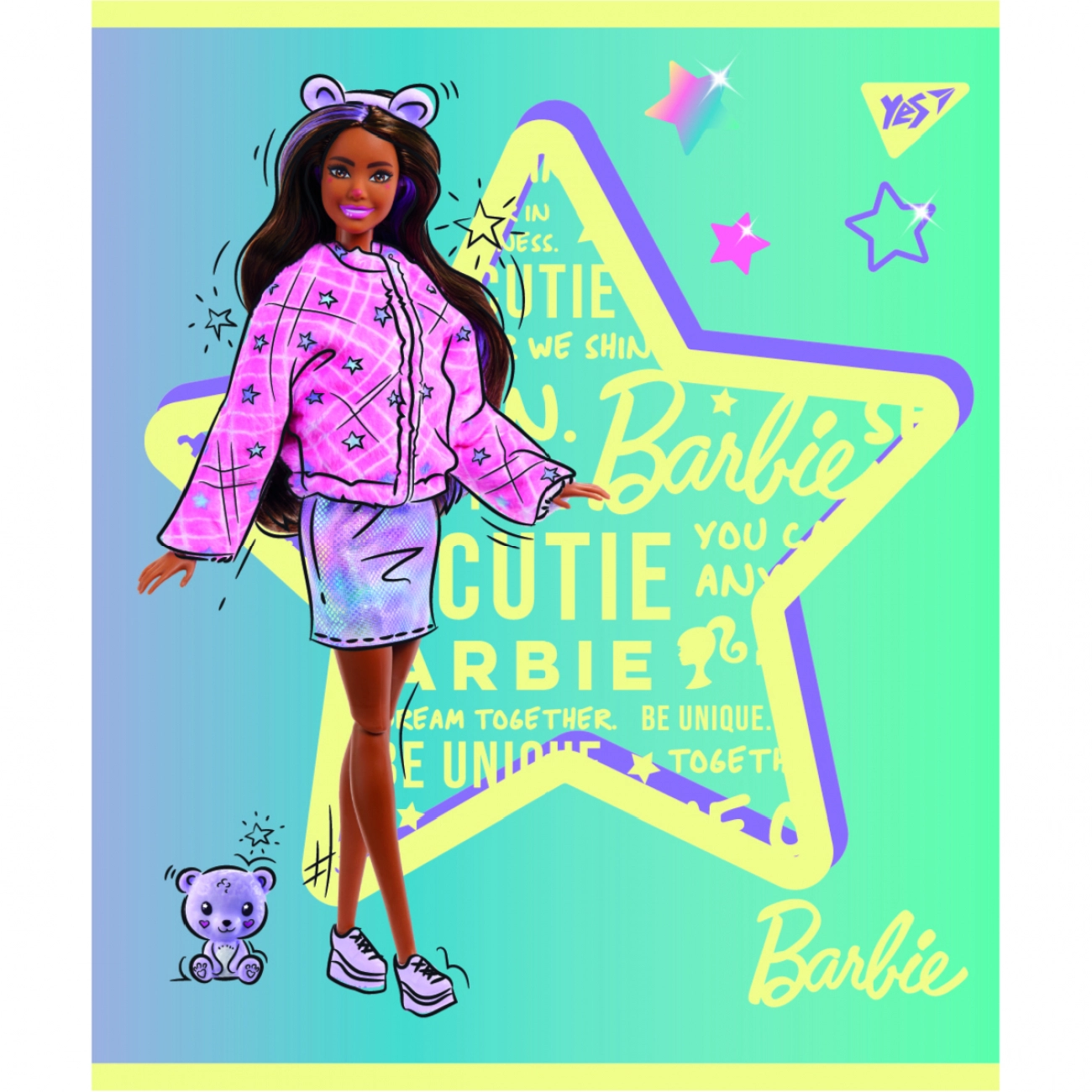 Зошит учнівський 18 аркушів клітинка Yes Преміум Barbie 766813
