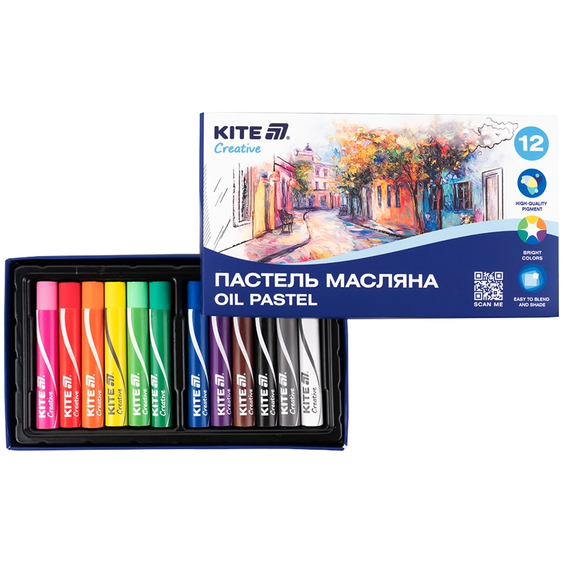 Пастель масляна Kite 12 кольорів Creative K-200-12 Пастель масляна Kite 12 кольорів Creative K-200-12
