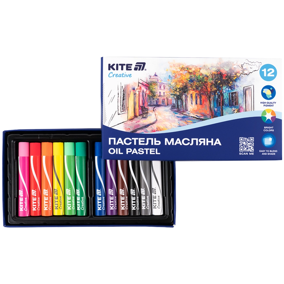 Пастель масляна Kite 12 кольорів Creative K-200-12 — 