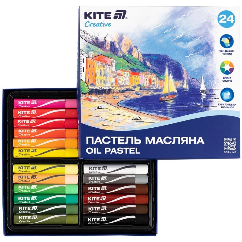 Пастель масляна Kite 24 кольори Creative K-200-24