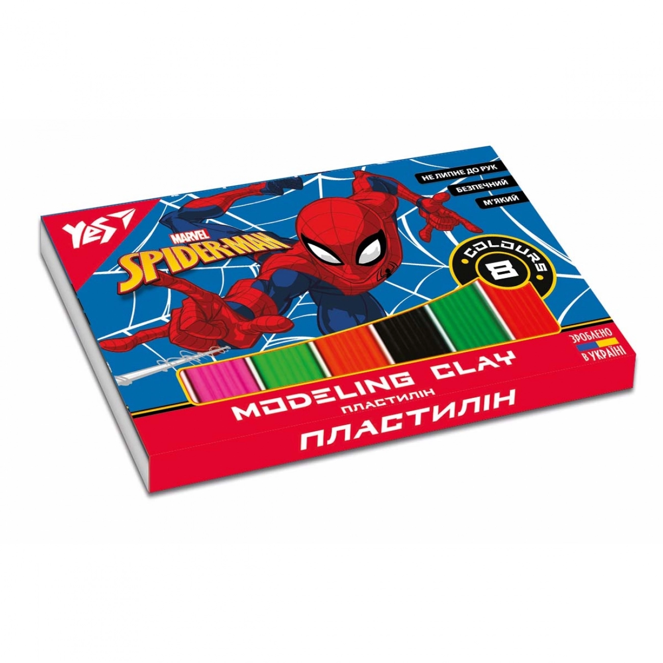 Пластилін YES 8 кольорів 160г Marvel.Spiderman