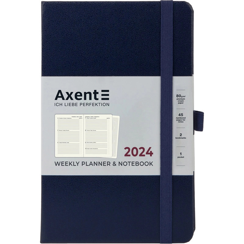 Щотижневик датований 2024 Axent Partner Strong 125х195 синій 8505-24-02-A