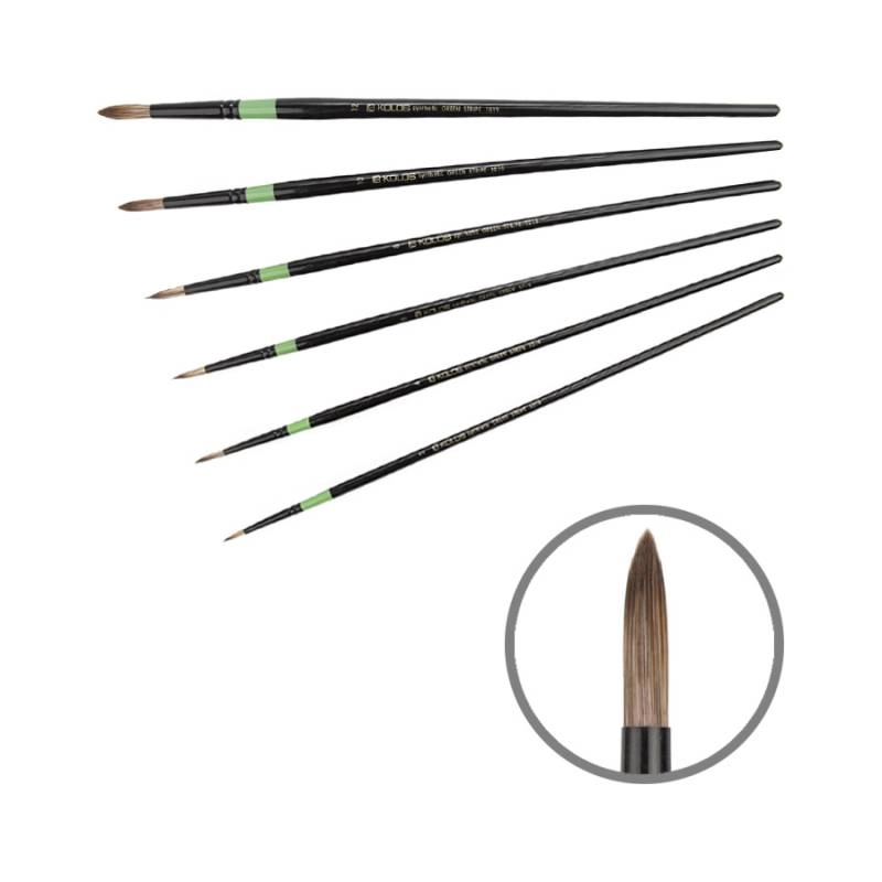 Синтетика кругла, Green strip 1019, № 6, д.р. пензель KOLOS Синтетика кругла, Green strip 1019, № 6, д.р. пензель KOLOS