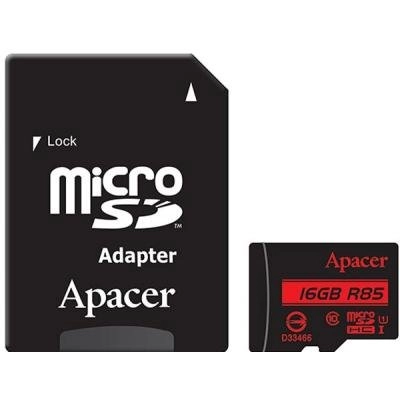 Флеш карта 16GB microSDHC Apacer Class4+adapter
