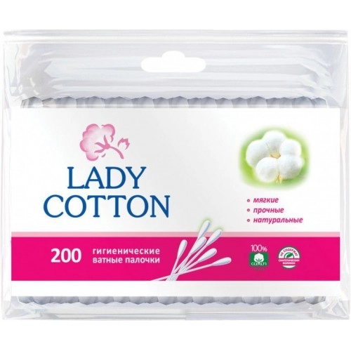 Lady Cotton Палички ватні в пол пакеті 200шт.(50шт/ящ)
