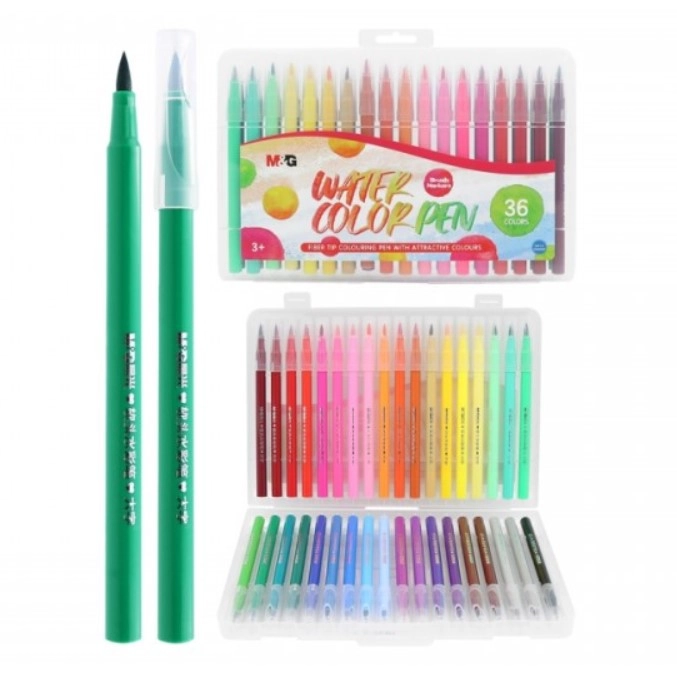 Фломастери пензлики M&G змиваються водою 36 кольорів ACP901CCE