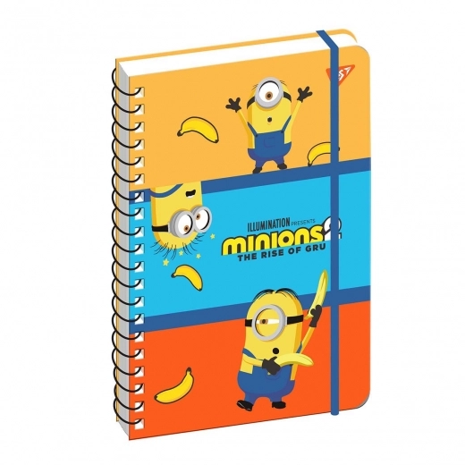 Блокнот YES А5 80 аркушів cпіраль з гумкою Minions 151773