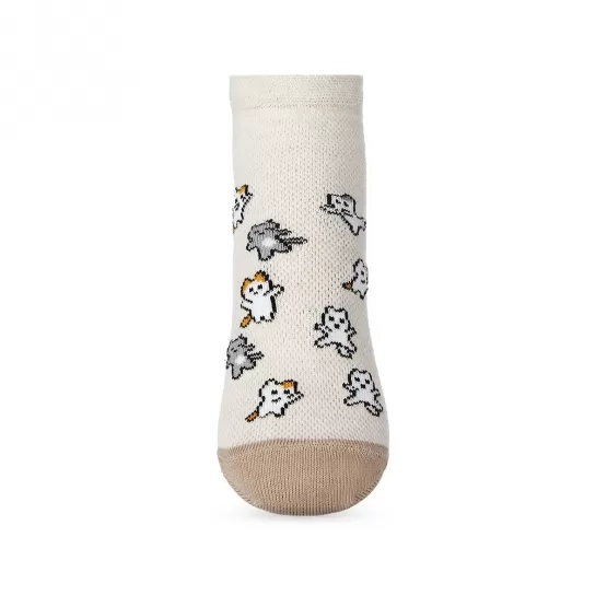Шкарпетка слідок Міні-котики 22-24 Молочний меланж V&T ШДС 024-1231-2