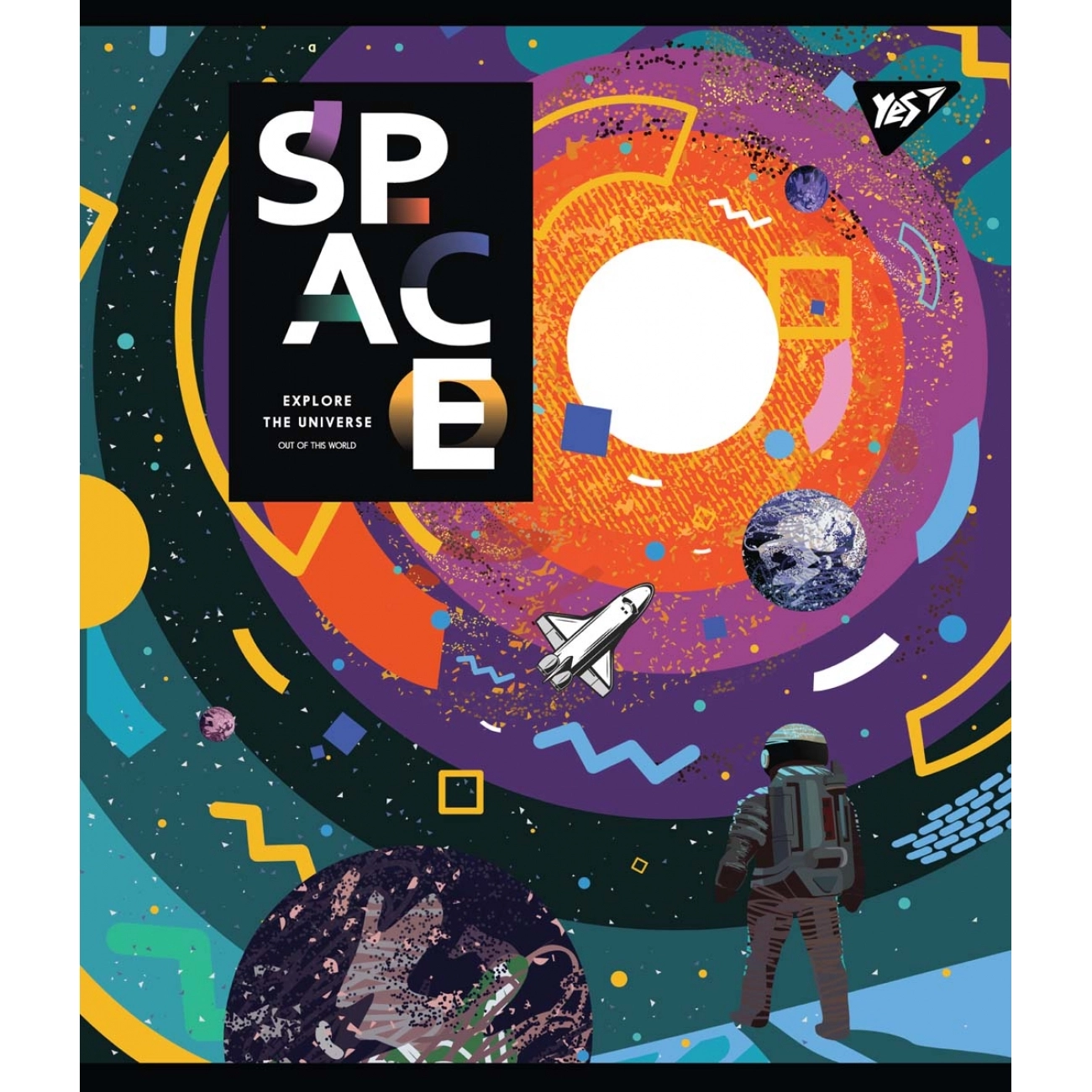 Зошит 18 аркушів лінія YES Преміум Space abstract 765217