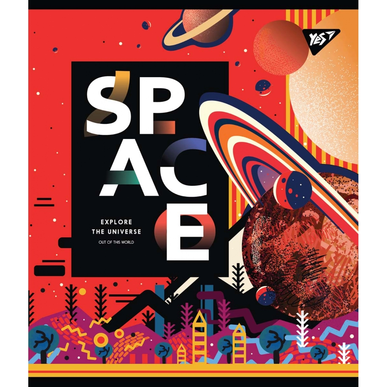 Зошит 18 аркушів лінія YES Преміум Space abstract 765217