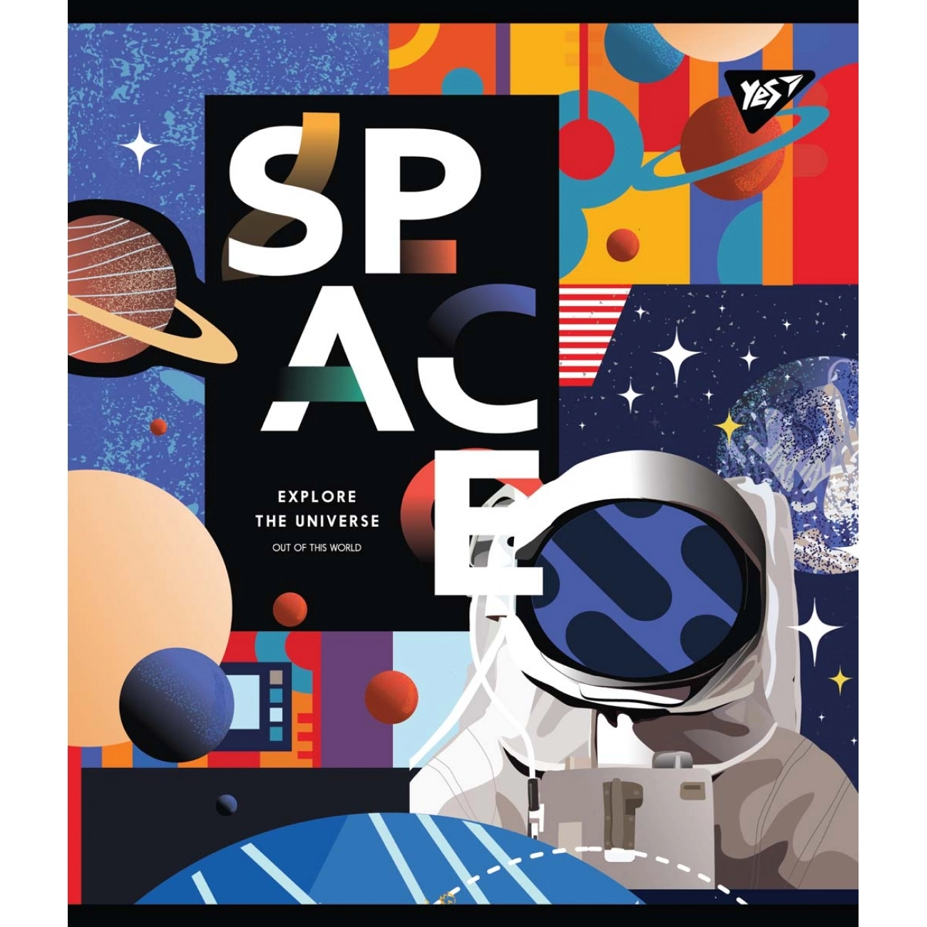 Зошит 18 аркушів лінія YES Преміум Space abstract 765217