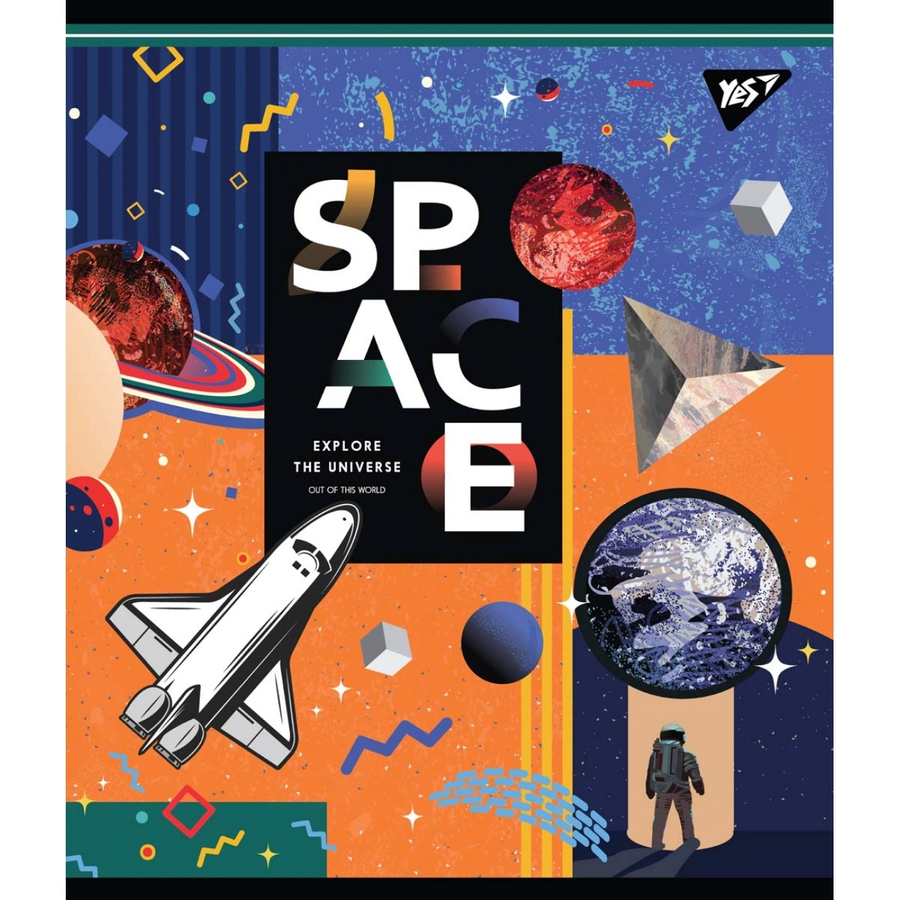 Зошит 18 аркушів лінія YES Преміум Space abstract 765217