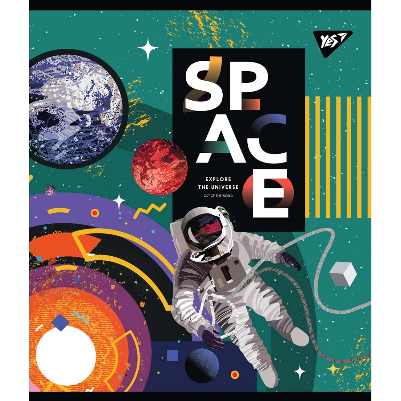 Зошит 18 аркушів лінія YES Преміум Space abstract 765217