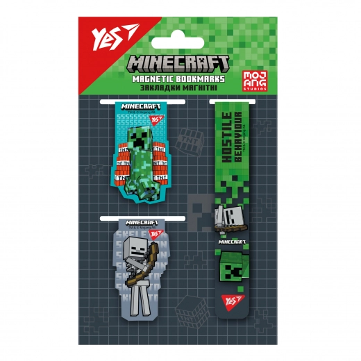 Закладки магнітні Yes Minecraft 3 шт 708347 Закладки магнітні Yes Minecraft 3 шт 708347