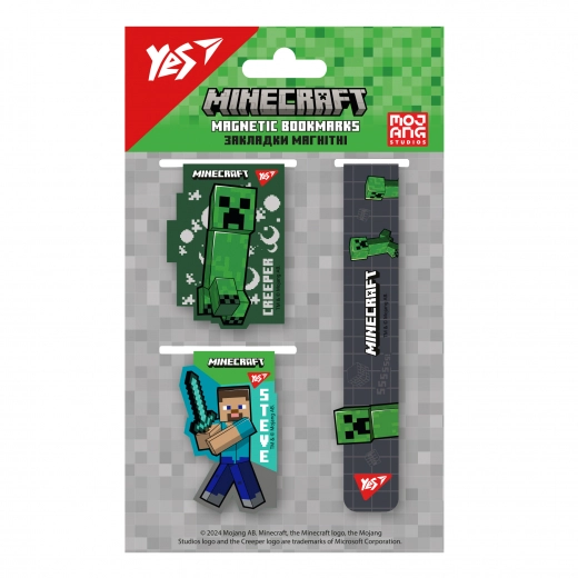 Закладки магнітні Yes Minecraft Boom 3 шт 708345
