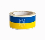 Стрічка поліпропіленова з липким шаром жовто-блакитна 48х66