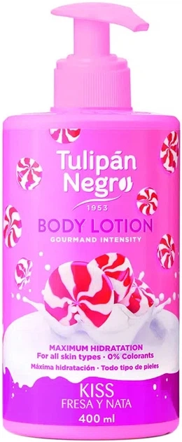 Лосьйон для тіла Tulipan Negro Полуничний крем з дозатором 400мл