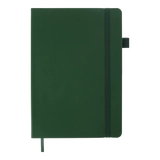 Блокнот діловий BRIEF А5, 96л, клітинка, обкладинка штучна шкіра, зелений