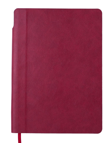 Блокнот діловий FRESH, А5, 96 арк., клітинка, т.-червоний, шт.шкіра