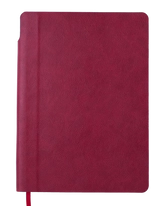 Блокнот діловий FRESH, А5, 96 арк., клітинка, т.-червоний, шт.шкіра
