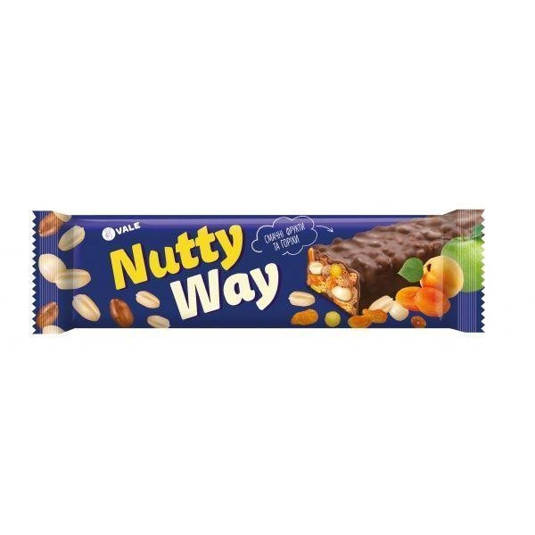 Горіховий Батончик-мюслі з фруктами глазурований Nutty Way 40гр