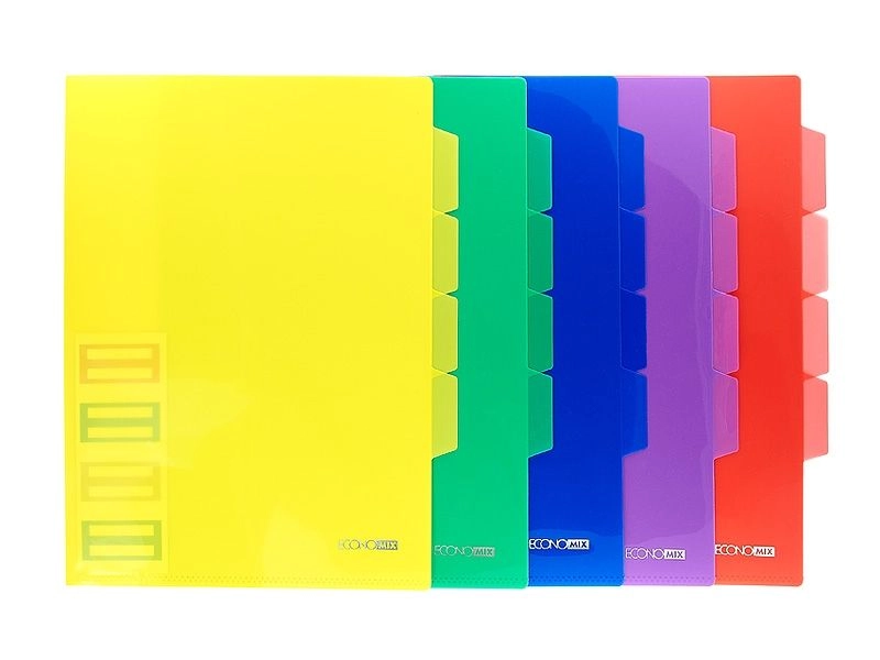 Кутик А4 на 3 відділення Economix асорті E31154