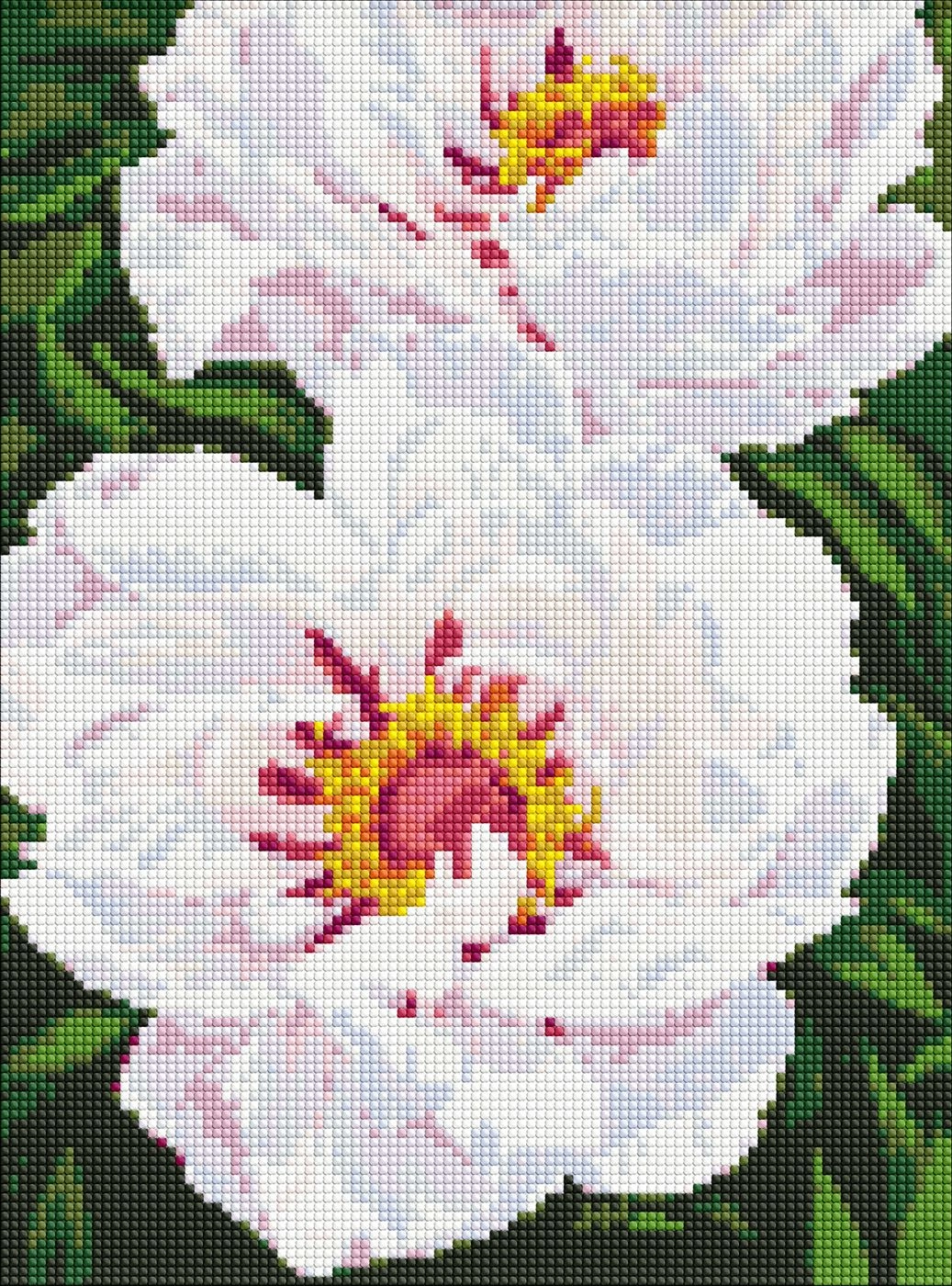 Алмазна мозаїка Ідейка Білі півонії 30×40 см — фото 2