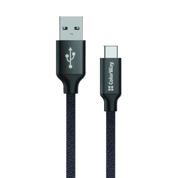 Кабель Colorway USB - Type-C 2.1А 1м чорний (CW-CBUC003-BK)