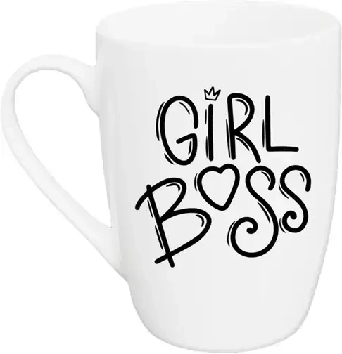 Чашка 360 мл Girl boss black капучіно + подарункова коробка Kvarta KV-D-1799