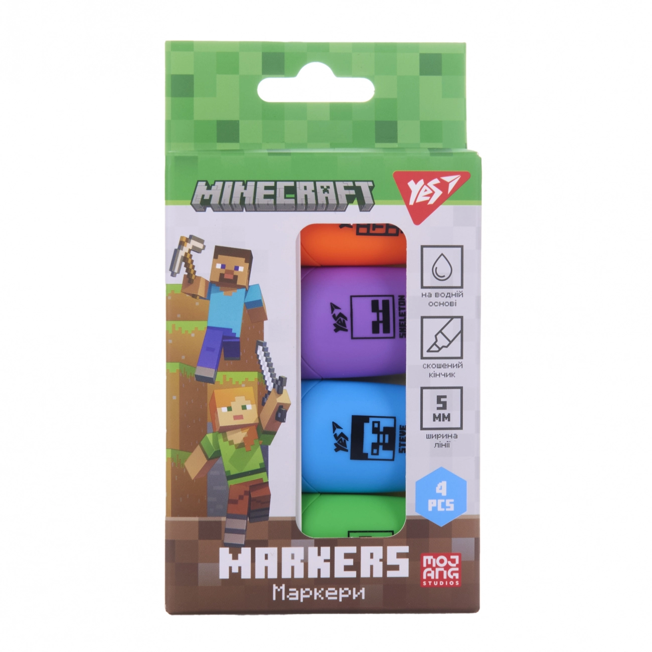 Набір текстових маркерів Yes Minecraft 4 шт 391095