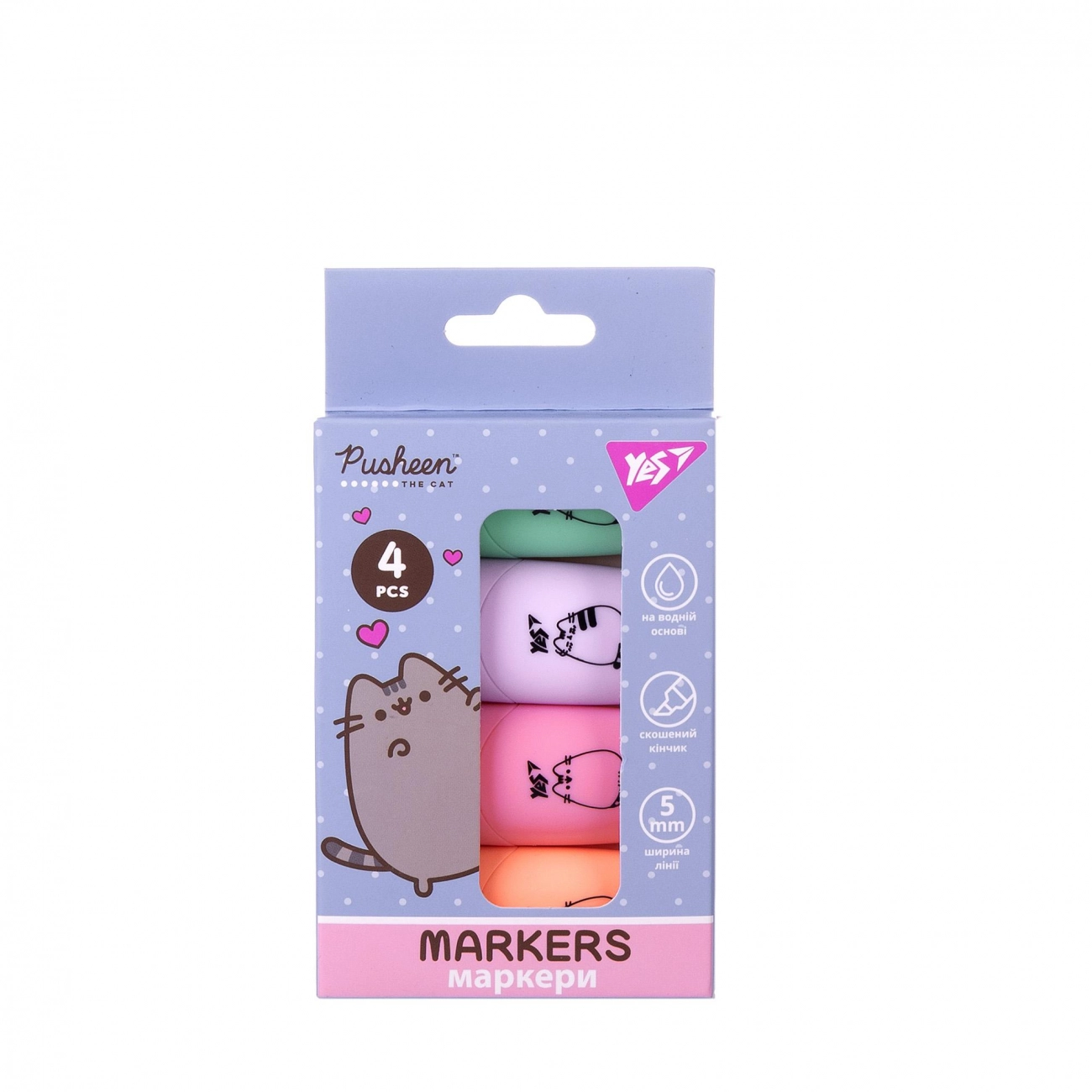 Набір текстових маркерів Yes Pusheen 4 шт 391094