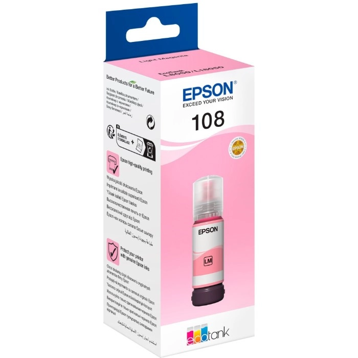 Чорнило Epson 108 EcoTank L8050/L18050 light magenta (C13T09C64A)