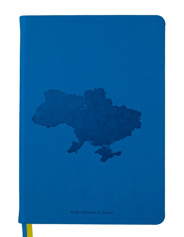 Блокнот діловий UKRAINE, А5, 96 арк., клітинка, синій, шт.шкіра