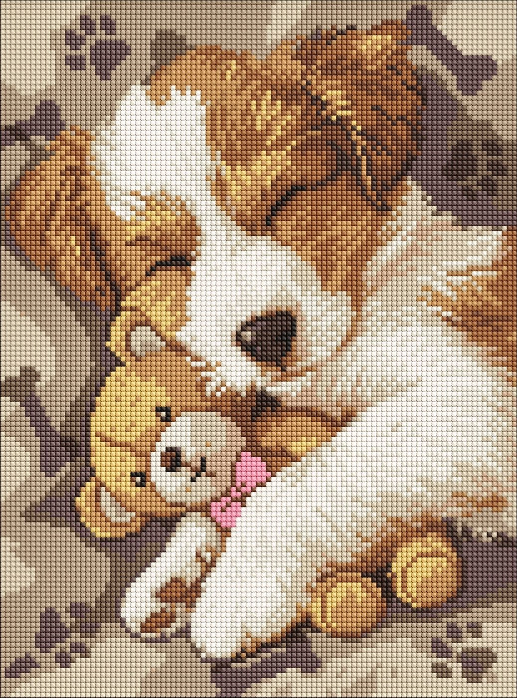 Алмазна мозаїка Сплячий джек-рассел на підрамнику 30×40см — фото 2