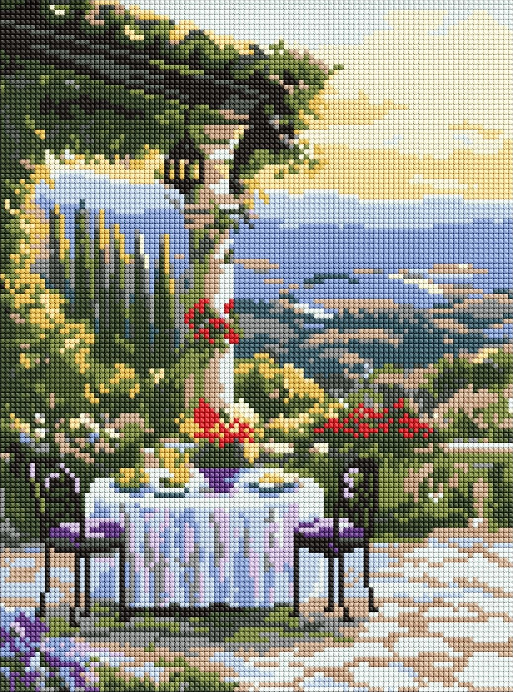 Алмазна мозаїка Ідейка Мальовнича вечеря 30×40см — фото 2