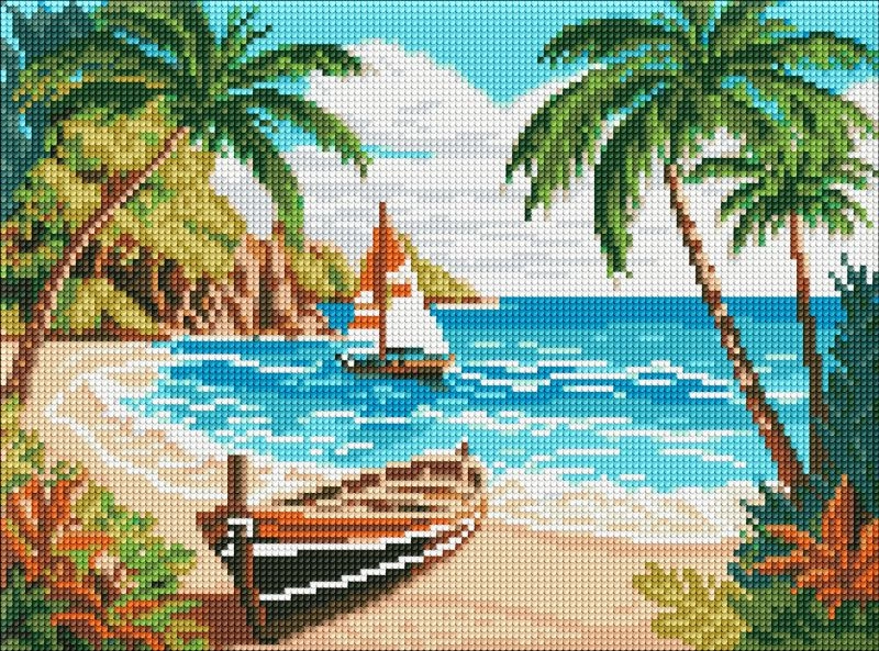 Алмазна мозаїка Ідейка Узбережжя океану 30×40 см — фото 2