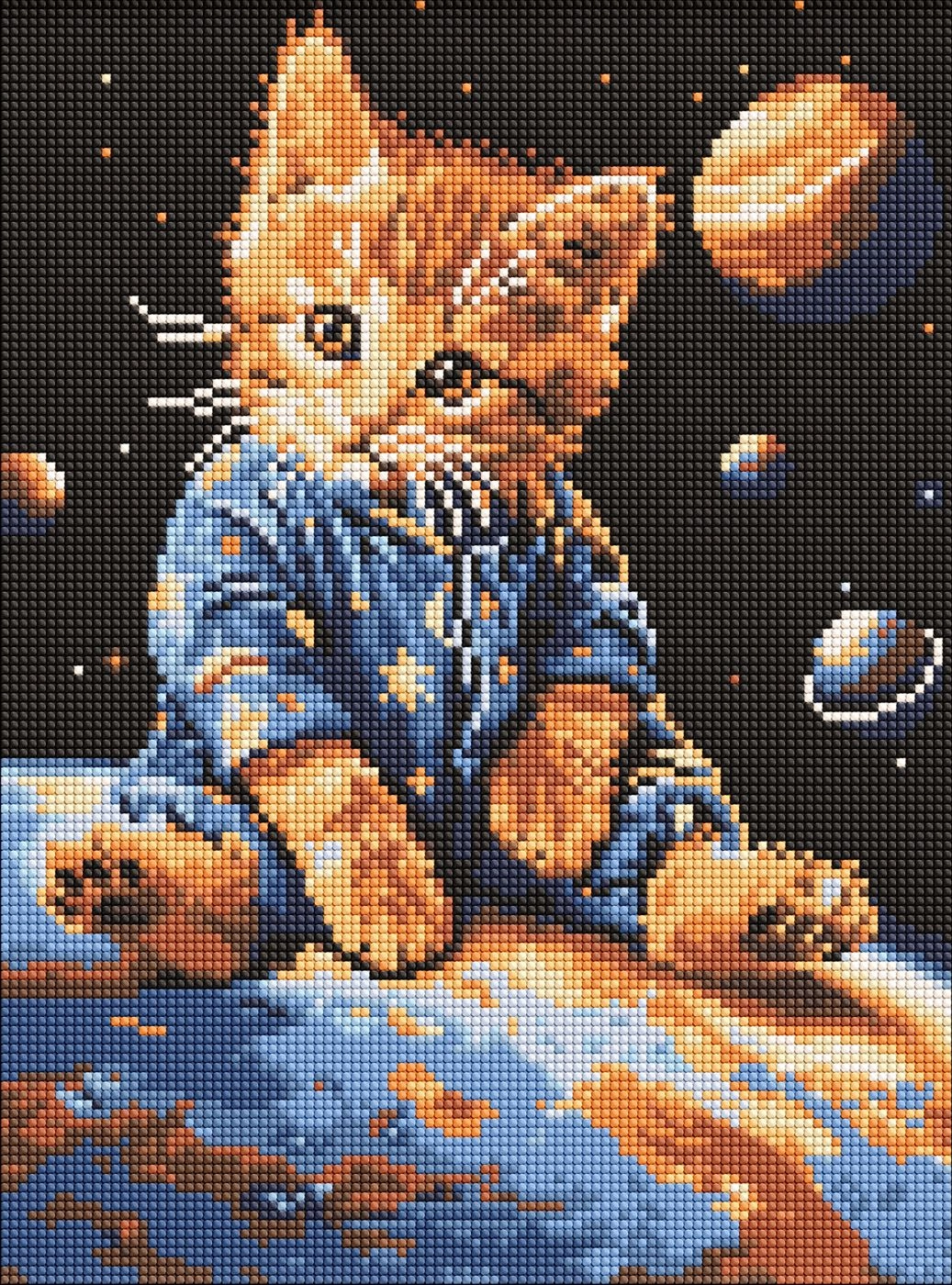 Алмазна мозаїка Зоряний котик 30×40 см — фото 2