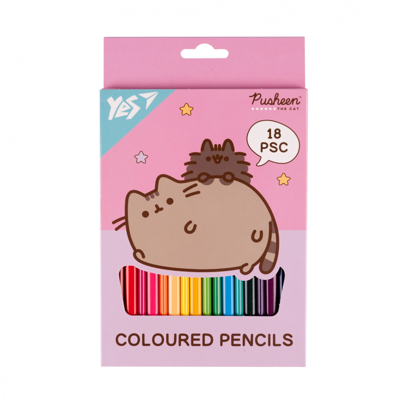 Олівці кольорові Yes 18 кольорів Pusheen рожевий 290733