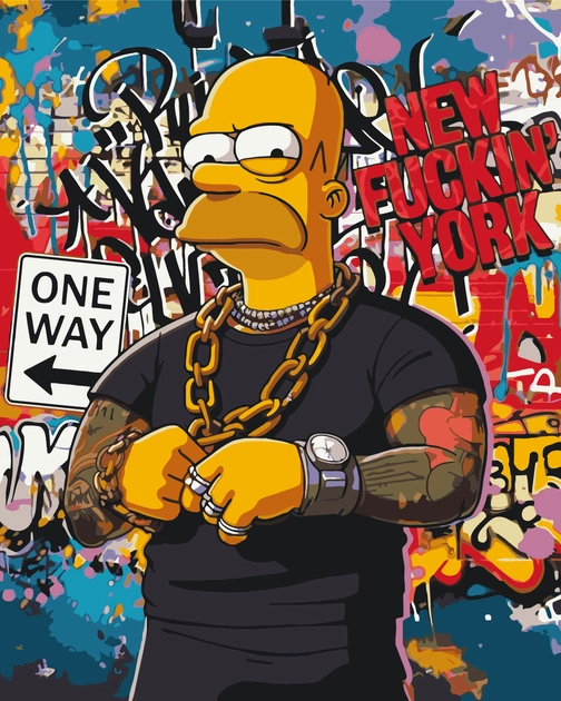 Картина за номерами Origami UA Сімпсони 40х50 см LW