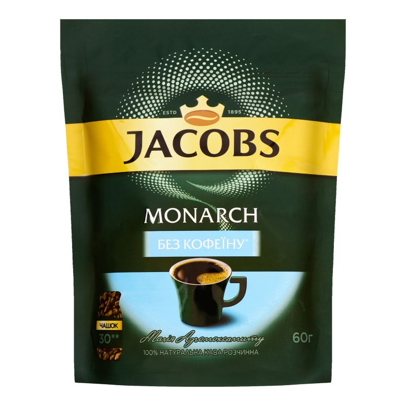 Кава розчинна без кофеїну Jacobs Monarch 60г