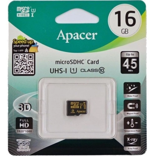 Флеш карта Apacer 16GB microSDHC UHS-I Class10 (AP16GMCSH10U1-RA)