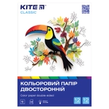 Папір кольоровий двосторонній А4 Kite Classic 12 аркушів 12 кольорів K-287