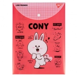 Папка-конверт YES А4 на кнопці Line Friends. Cony вертикальна 492077