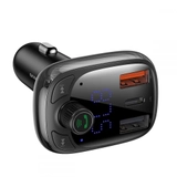 АЗП з FM-модулятором Baseus T typed S-13 Bluetooth MP3 car charger Black