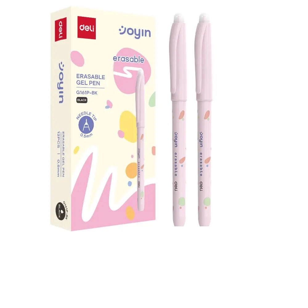 Ручка гелева пиши-стирай Deli EG161P-BK чорний 0,5