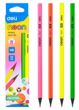 Олiвець чорнографітний Deli EU54700 мiкс HB Neon