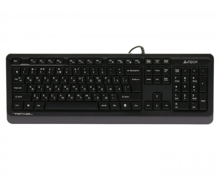 Клавіатура A4Tech Fstyler FKS10 (Grey), USB, колір чорний+ сірий